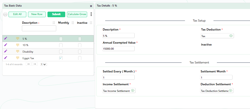 Configurable tax engine