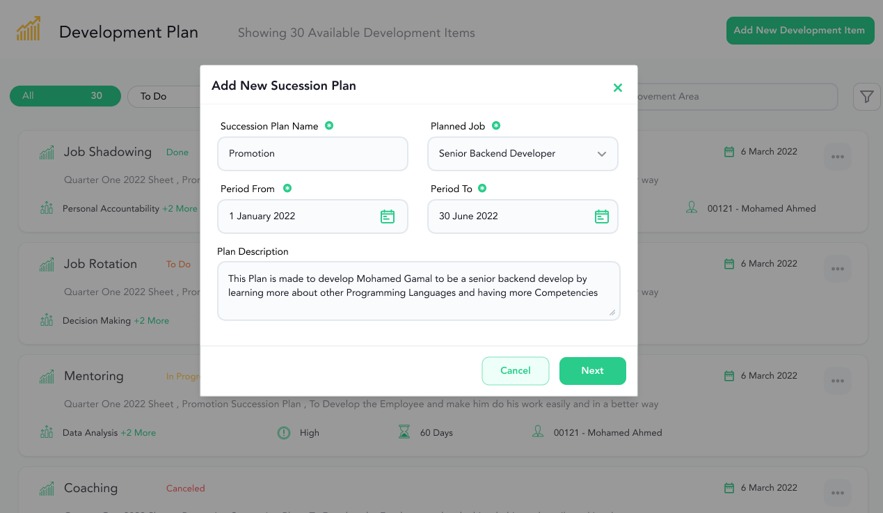 Succession planning