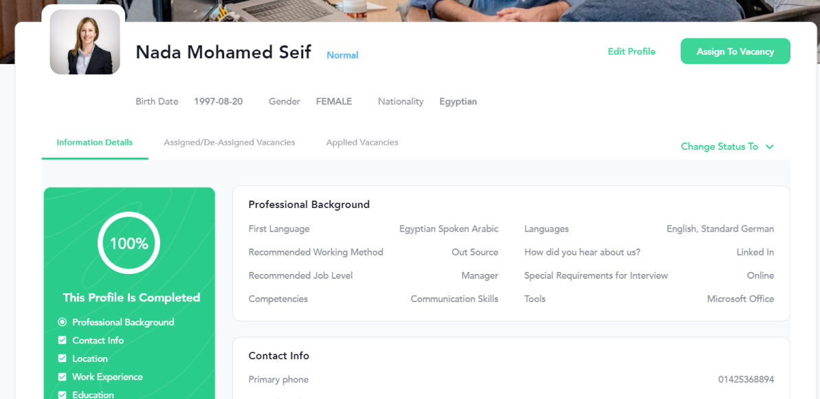 Candidate profiles